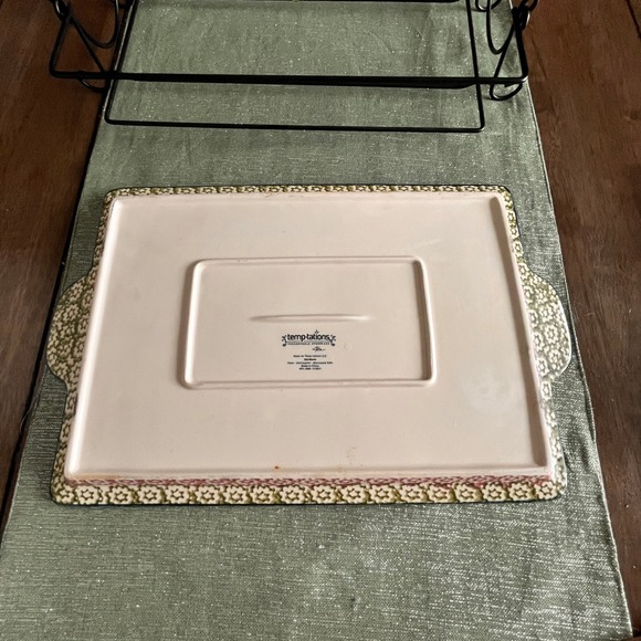 Temp-tations by Tara Old World Confetti Rectangular Tray 15 inch with Carrier - Picture 4 of 5